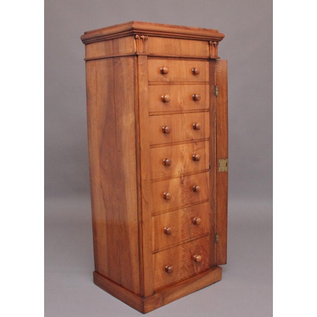 Regency Walnut Wellington Chest, 1830s For Sale - Image 12 of 15