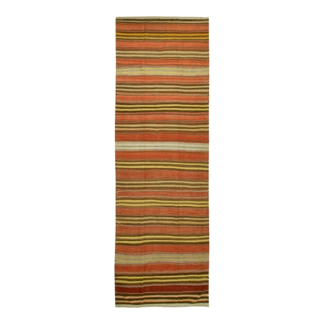 Vintage Turkish Kilim Runner Rug 5'5 X 16'6 For Sale