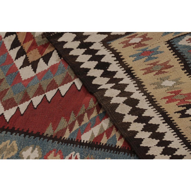 Beige Vintage Persian Kilim, Tribal Gallery Runner Rug With Diamonds - Rug & Kilim For Sale - Image 8 of 8