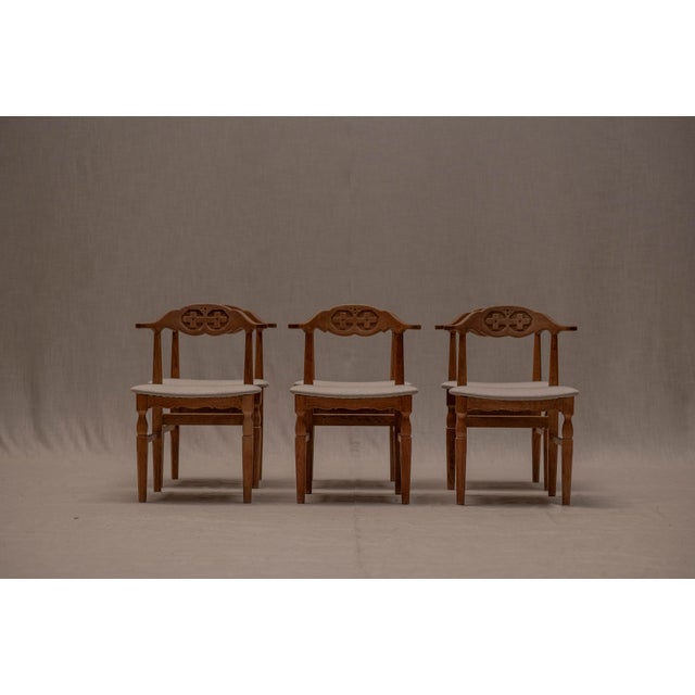 Vintage Dining Chair Set by Henning Kjærnulf, 1960s, Set of 6 For Sale - Image 3 of 12