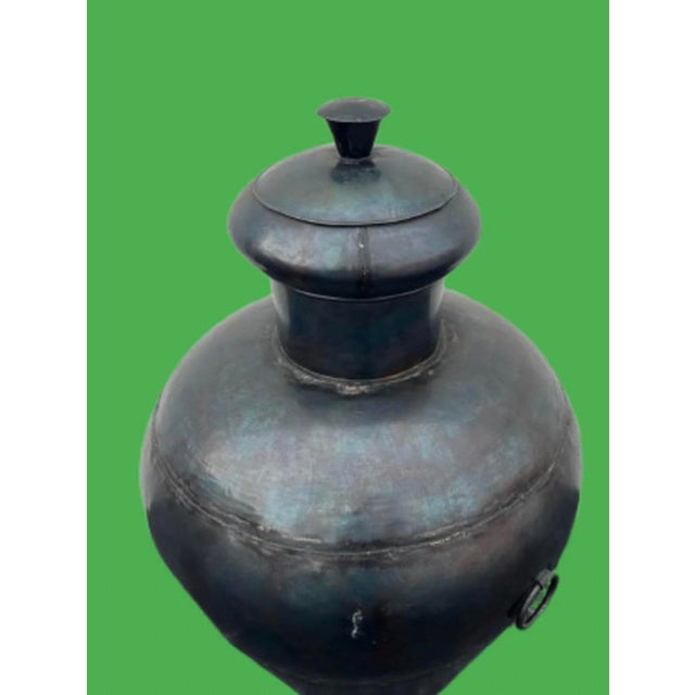 Vintage Monumental 52” Tall India Iron Pot For Sale - Image 9 of 9