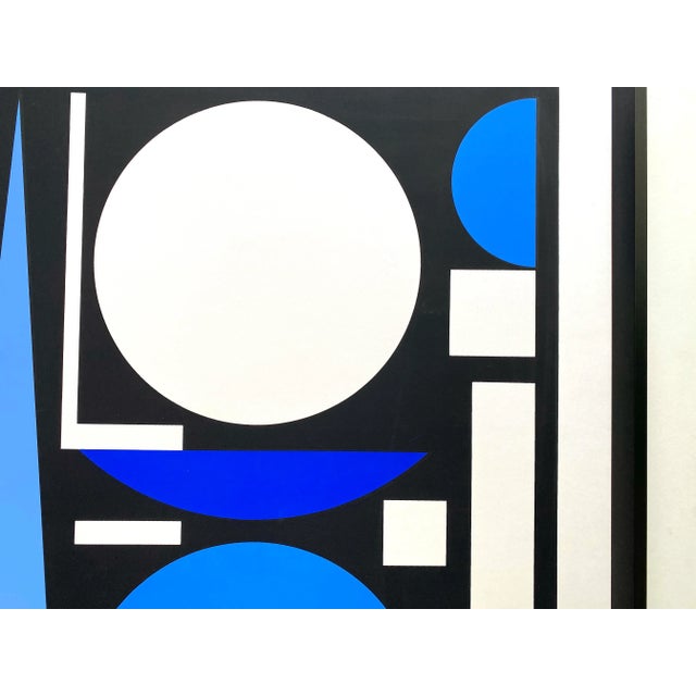 Auguste Herbin Vintage 1975 Mid Century Modernist Fine Art Silkscreen Print Framed Paris Exhibition Poster For Sale - Image 10 of 13