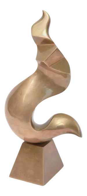 Vintage Signed Antonio Grediaga Kieff Bronze Abstract Sculpture