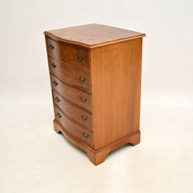 Burr Walnut Serpentine Chest of Drawers, 1930s For Sale - Image 4 of 10