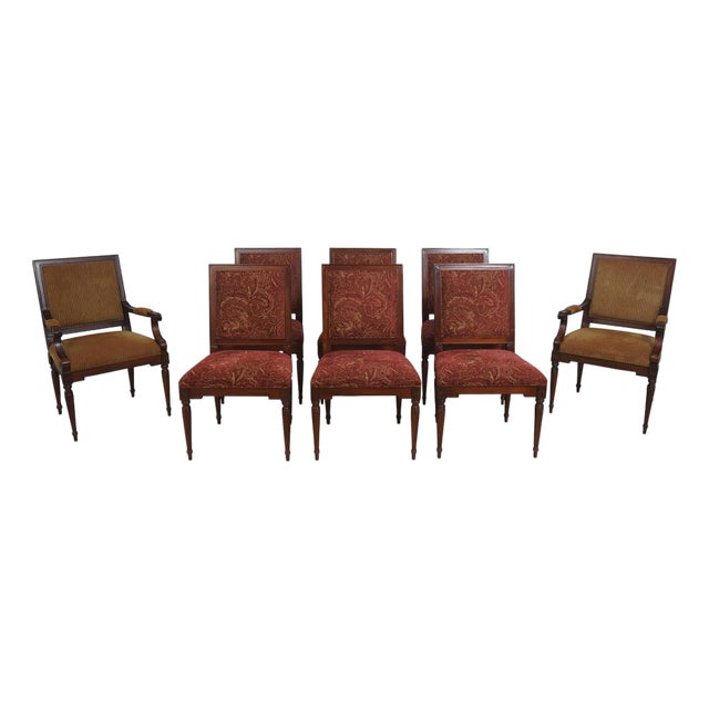 Set of 8 Hickory Chair Co. French Louis XVI Style Mahogany Dining Room Chairs For Sale