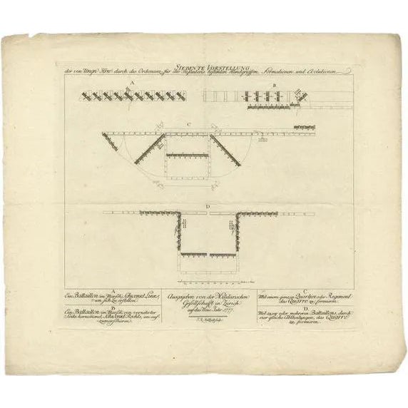 Infantry Training in Zurich, 1772, Paper For Sale