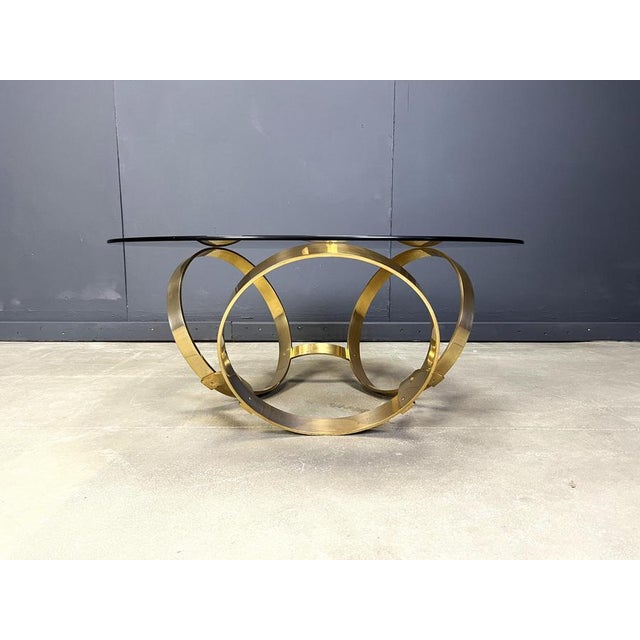 Knut Hesterberg Vintage Brass Coffee Table with Glass by Knut Hesterberg, 1970s For Sale - Image 4 of 15