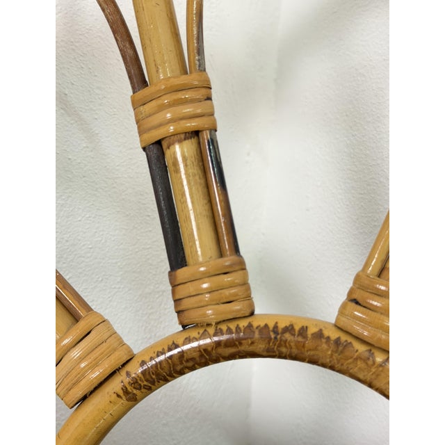 Bamboo Wall Mirror, Italy, 1970s For Sale - Image 6 of 11