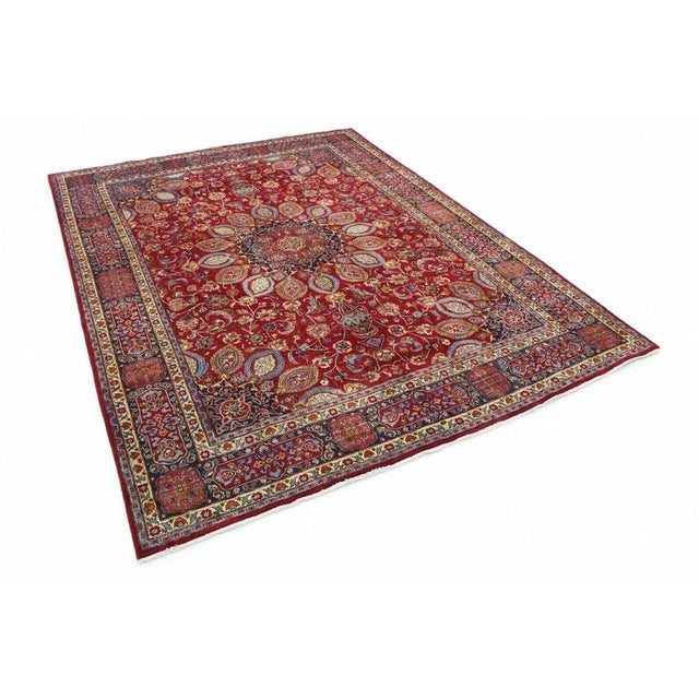 Classic rug Mashad Red | Size: 392 x 297 cm | Age: approx. 25-50 years | Pattern: Floral design with medallion and...