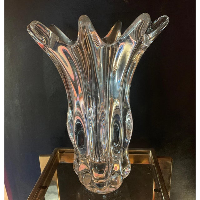 Mid 20th Century Vannes France Crystal Vase For Sale - Image 5 of 9