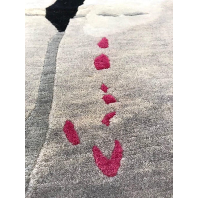 Handmade Grey, Ivory, Pink Splatter Rug by Eskayel for Doris Leslie Blau For Sale - Image 9 of 12