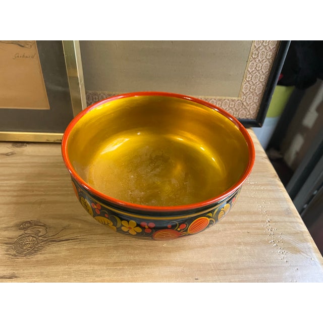 Up for consideration is a beautiful vintage wooden gold and red Turkish style decorative bowl. This would look lovely in...