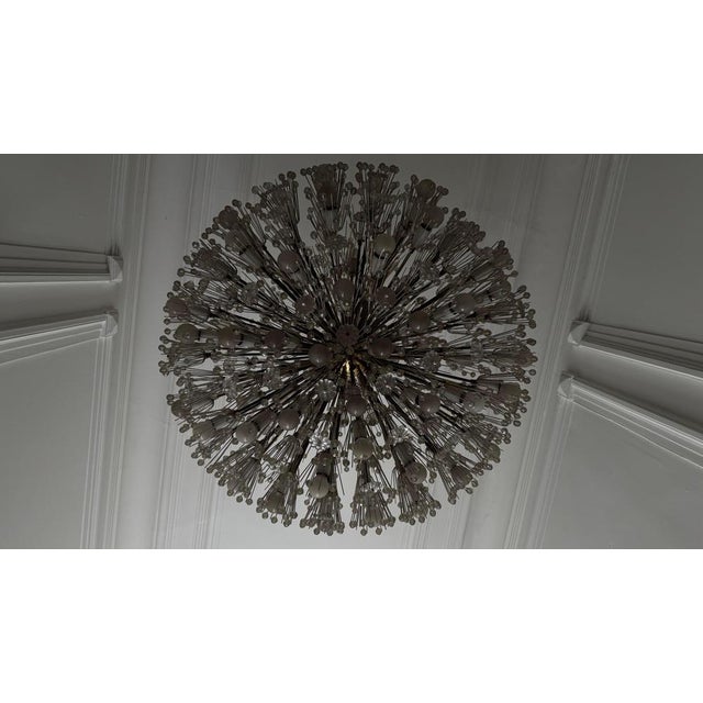 Large Oval Glass and Brass Flower Chandelier attributed to Emil Stejnar for Rupert Nikoll, Austria, 1950s For Sale - Image 18 of 18
