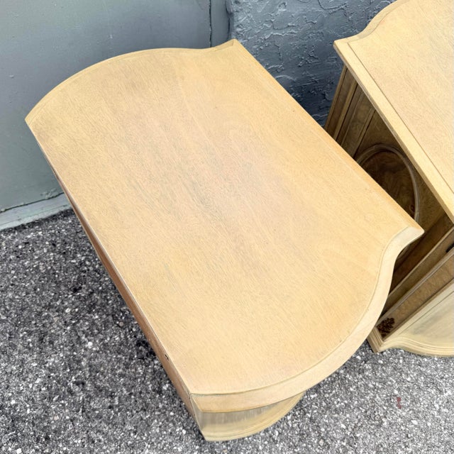 Cream Vintage French Provincial Burlwood Nightstands by Detroit Furniture - A Pair For Sale - Image 8 of 10