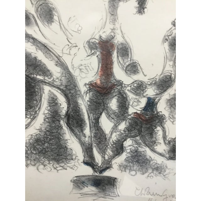 1960s “Dance” Original Lithograph by Chaim Gross . For Sale - Image 5 of 10