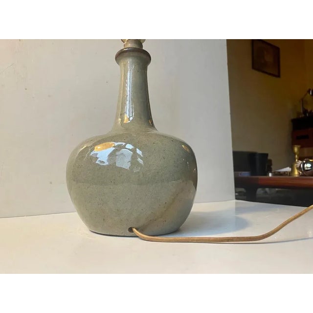 Danish Brutalist Glazed Stoneware Table Lamp from Knabstrup, 1970s For Sale - Image 9 of 13