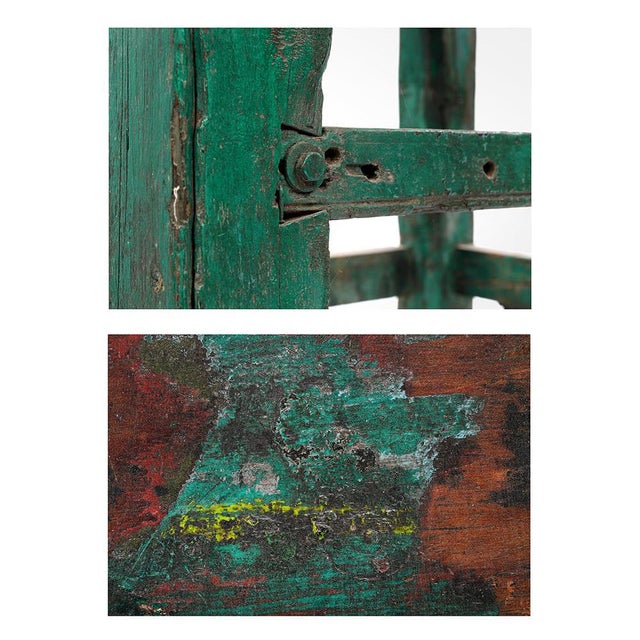 Green Table in Patinated Wood For Sale - Image 4 of 6