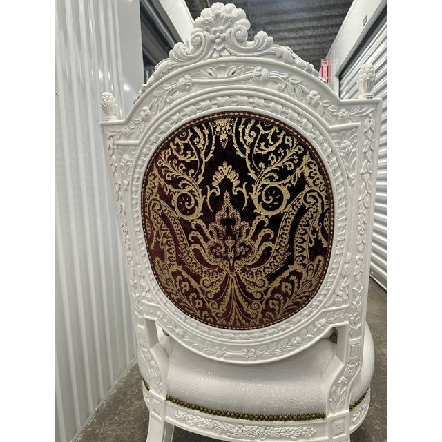 Late 20th Century Caspani Tino Group Italian Carved Accent Armchair With Pillow For Sale - Image 14 of 14