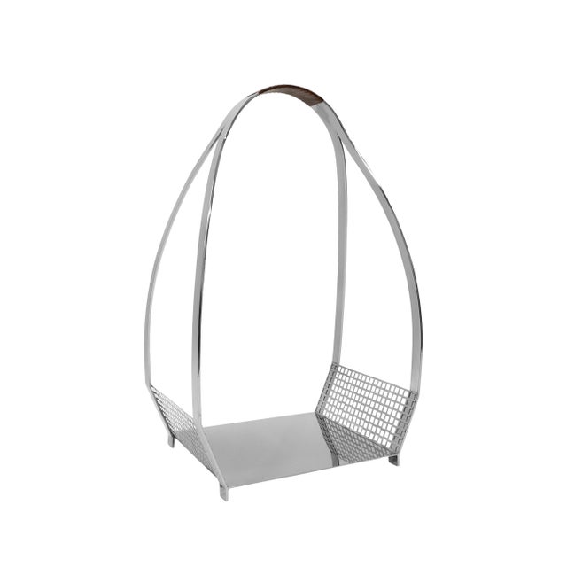 Mid Century Stainless Steel Fireplace Set For Sale - Image 12 of 17