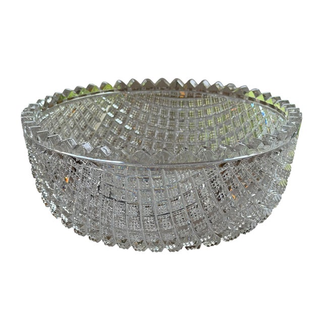 Antique American Brilliant Cut Crystal Serving Bowl.
