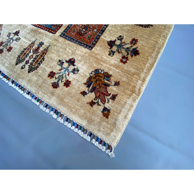 Elegant Garden Panel Design Wool Rug Inspired by Persian Bakhtiari & Qashqai Motifs 6.8x9.9 Ft For Sale - Image 9 of 16