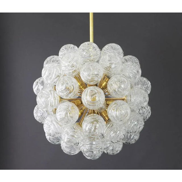 German Sputnik Chandelier with Snow Glass Ball from Doria, 1970s For Sale - Image 10 of 14