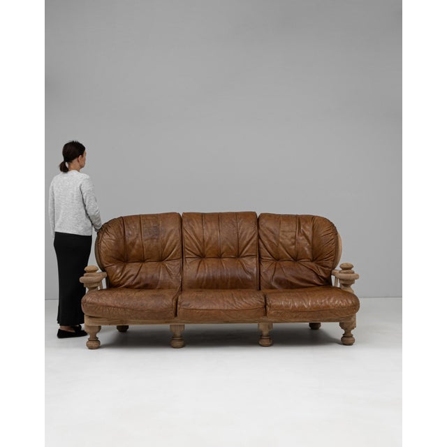 20th Century Belgian Leather Sofa For Sale - Image 17 of 18