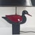 Vintage Italian Duck Table Lamp in Black and Burgundy Lacquered Wood, 1970s For Sale - Image 4 of 16