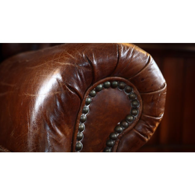 Ardingly Cigar Club Armchair in Antique Whisky Leather by Timothy Oulton, 2010s For Sale - Image 10 of 18