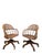 Vintage Cane Back Swivel Captain’s Desk Chairs by Min-Lee – Pair For Sale - Image 4 of 12