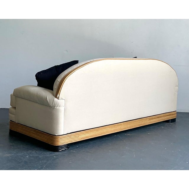 Cream Vintage Stacked Reed Arched Sofa For Sale - Image 8 of 18