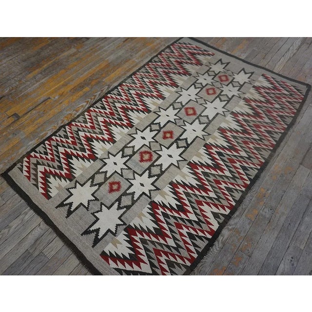 Early 20th Century American Navajo Carpet ( 3'8" x 5'10" - 112 x 178 ) Wool Small Scatter Size Rectangle American Navajo...