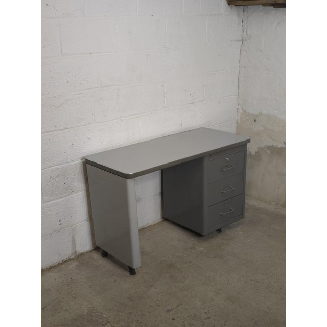Gray Small Vintage Desk from Roneo, 1950s For Sale - Image 8 of 11