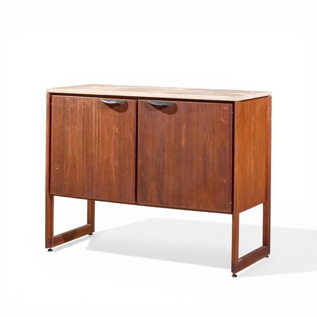 Mid-Century Modern Jens Risom Mid Century Walnut and Marble Top Credenza For Sale - Image 3 of 7