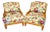 Antoinette Lounge Chairs Tropical Floral Pair For Sale