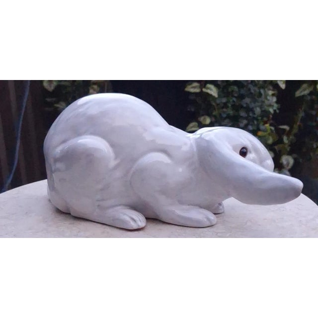 Vintage Terra Cotta Flop Eared Easter Rabbit After Bavent France For Sale - Image 10 of 12