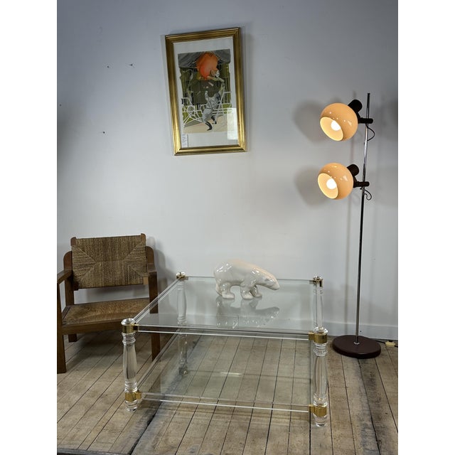 Mid-Century Modern Hollywood Regency Coffee Table in Altuglass and Glass, 1970s For Sale - Image 3 of 9