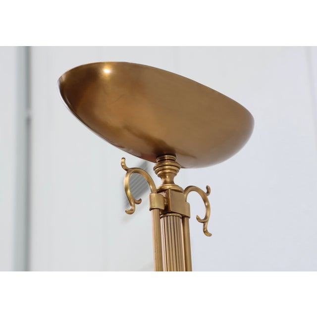 1980's Italian Torchiere Brass Floor Lamps For Sale In New York - Image 6 of 18