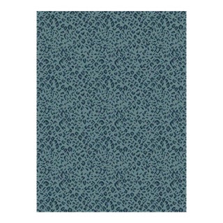 Panthera Spotted Leopard Hand-Looped Area SAMPLE Rug - Topaz Blue For Sale