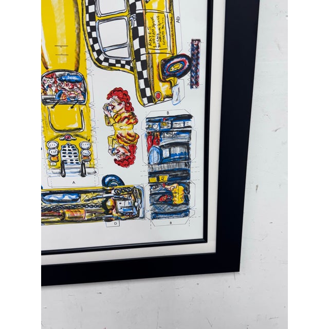 Circa 1986 Red Grooms "Ruckus Taxi" Framed 3d Lithograph Sculpture, Framed For Sale - Image 9 of 12