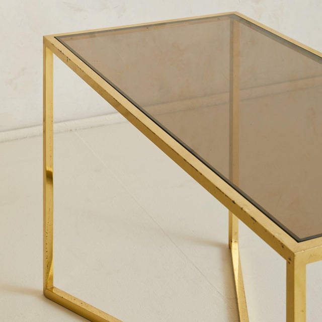 French Brass X-Base Desk with Smoked Glass Top, 1970s - 2 Available For Sale - Image 15 of 18