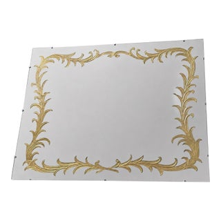 Antique Gold Gilt Venetian Etched Wall Mirror Beveled Glass Rectangle Vintage For Sale