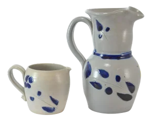 Blue Handcrafted Vessels - A Pair