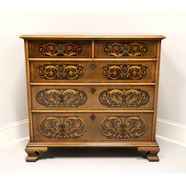 Century Furniture Grand Rapids Chippendale Inlaid Walnut FiveDrawer
