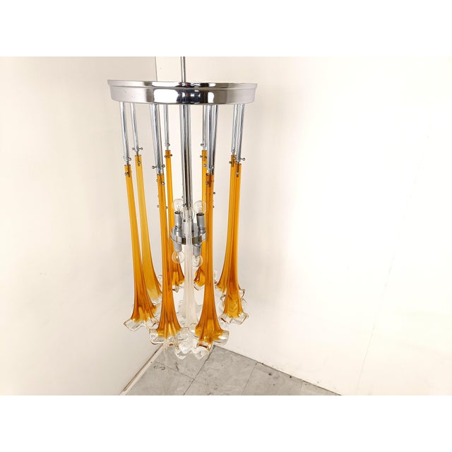 Mid-Century Modern Vintage Murano Glass Chandelier from Paolo Venini, 1970s For Sale - Image 3 of 11