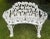 Victorian Mid 20th Century Exquisite Wrought Iron Victorian Style Grape Vine Leaf Settee, 2 Chairs and Table, 4 Pieces Excellent "Mint" Condition.. For Sale - Image 3 of 12