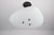 Italian mid-century pendant lamp from the 1960s, featuring an unusual combination of a large, softly curved white glass...