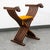Mid Century Side Chair Stained Italian Arm Carved Lion Head Savonarola Baroque For Sale - Image 4 of 12