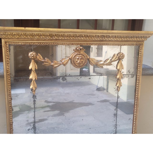 Louis XVI Style Mirror in Carved Wood, 1890s For Sale - Image 4 of 11