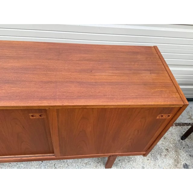 Mid 20th Century Mid Century Danish Koford Larsen Teak Sliding Door Sideboard-Credenza. 1970s For Sale - Image 5 of 11